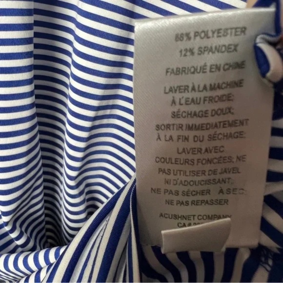 FootJoy Performance Men's Blue White Striped Embroidered resort logoPolo Shirt M - Picture 7 of 8